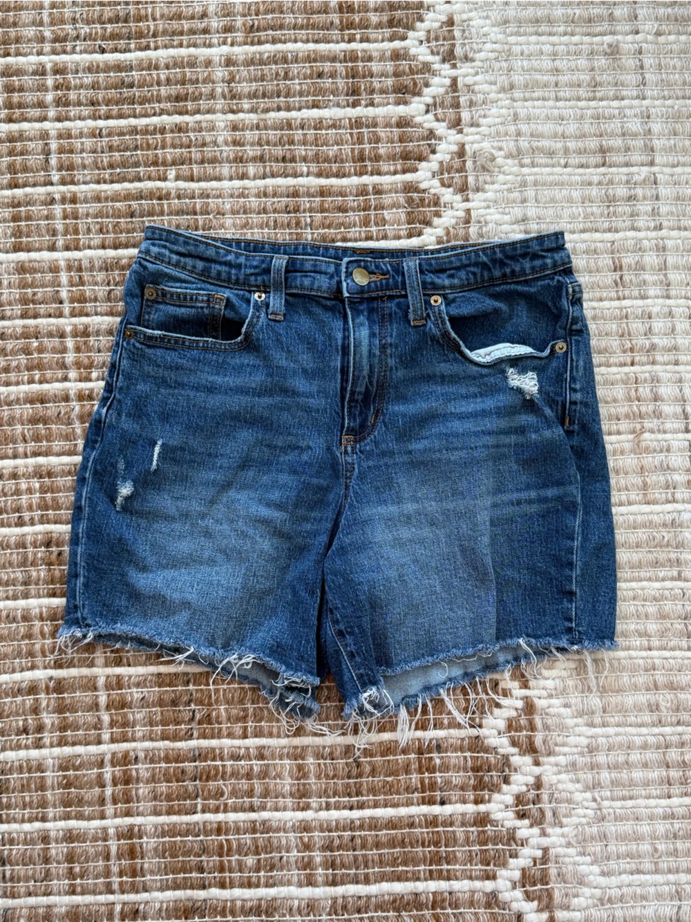 Universal Thread Dark Blue Distressed Denim Cutoff Shorts